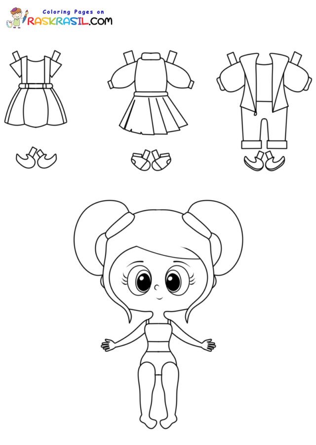 Paper doll coloring pages printable for free download