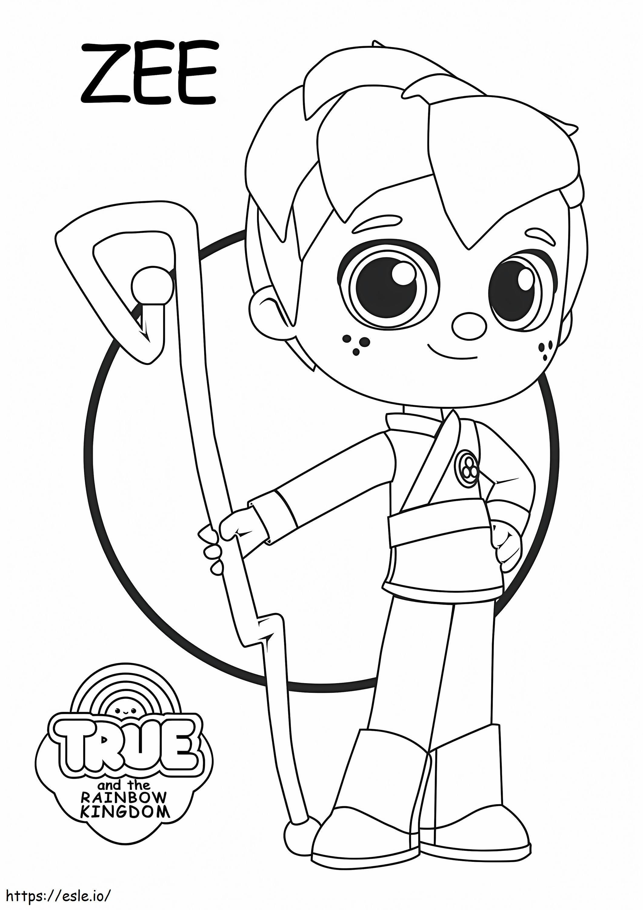 Z zee from true and the rainbow kingdom coloring coloring page