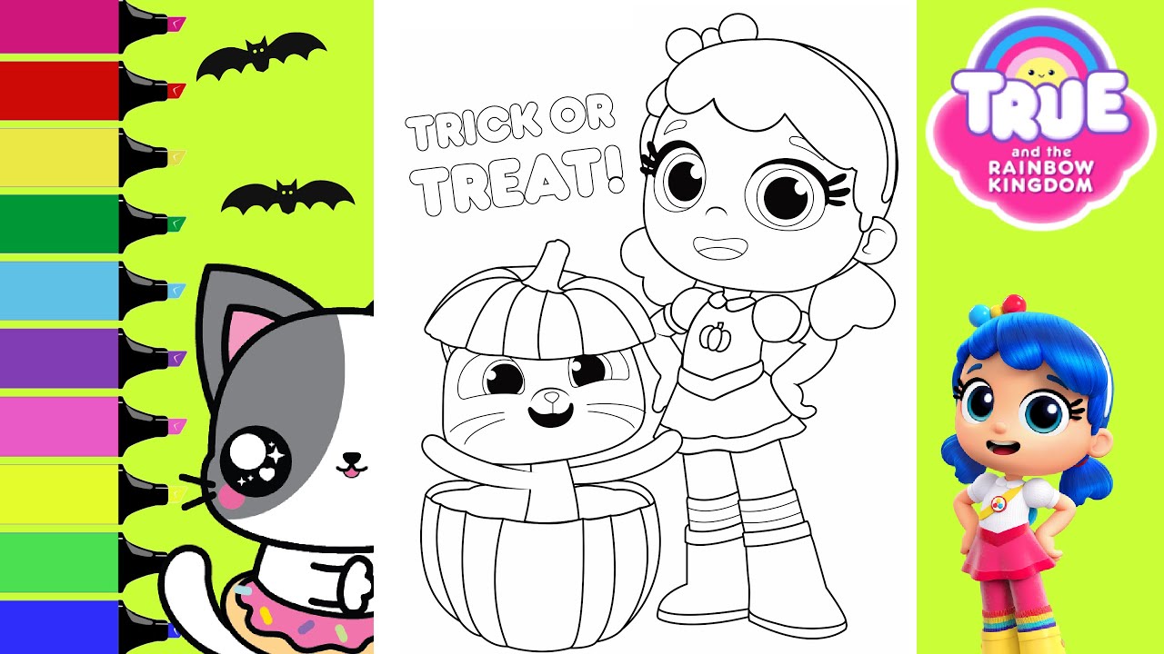 Coloring true and the rainbow kingdom bartleby trick or treat coloring book page sprinkled donuts