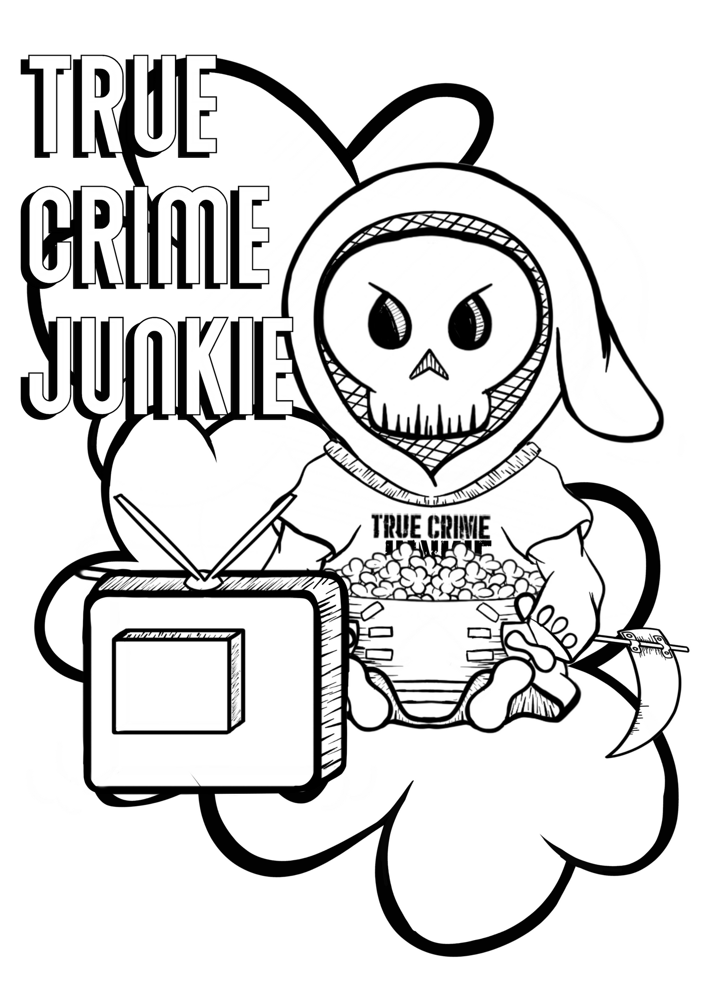 Cbn nerd fandom geek downloadable true crime junkie coloring page â created by nerds