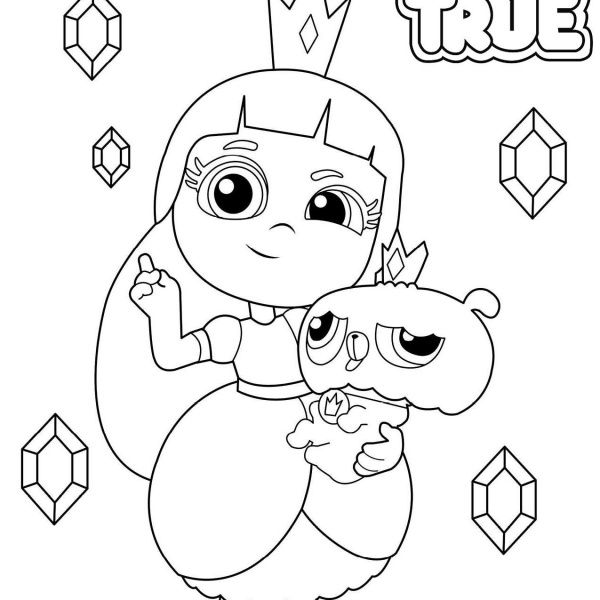 True and the rainbow kingdom coloring pages true and bartleby line drawing