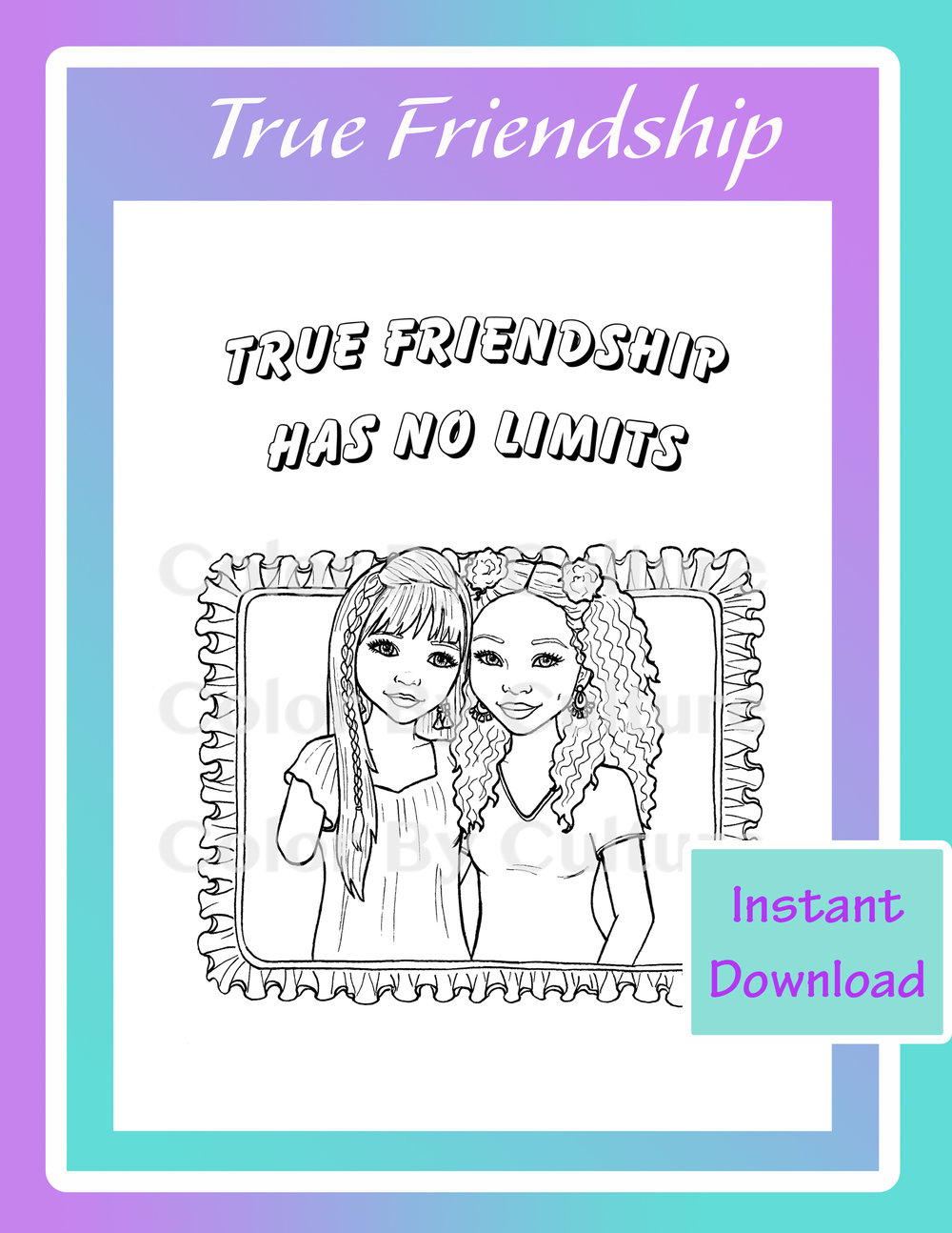 True friendship coloring page â color by culture