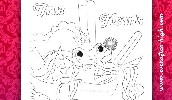 True hearts day coloring page ever after high