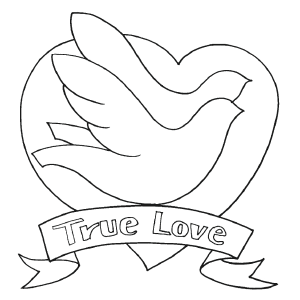 True love birds coloring page