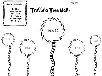 Truffula tree math by turners little learners tpt