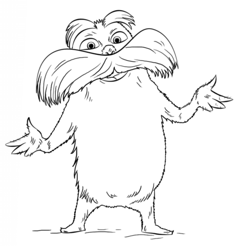 Lorax coloring page free printable coloring pages