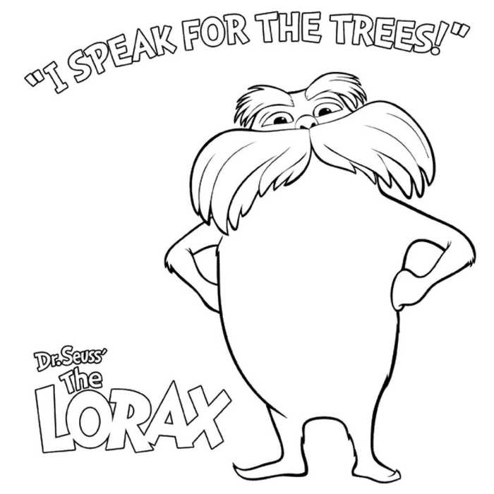 Lorax coloring pages printable pdf