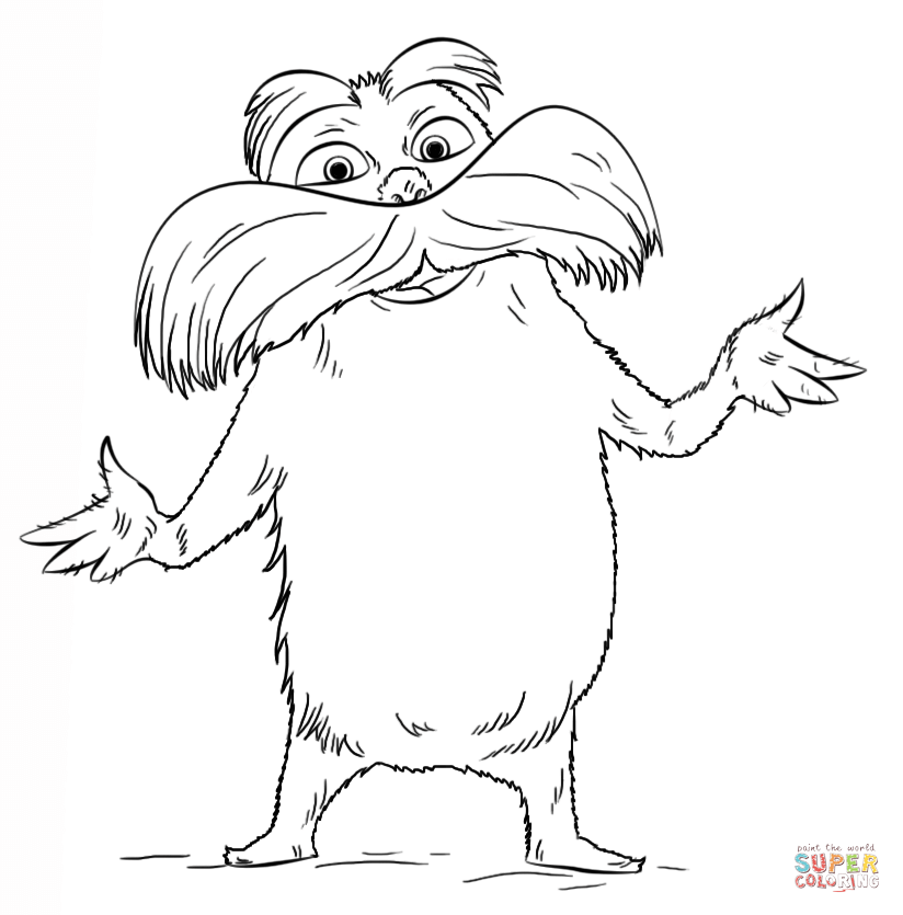 Lorax coloring page free printable coloring pages