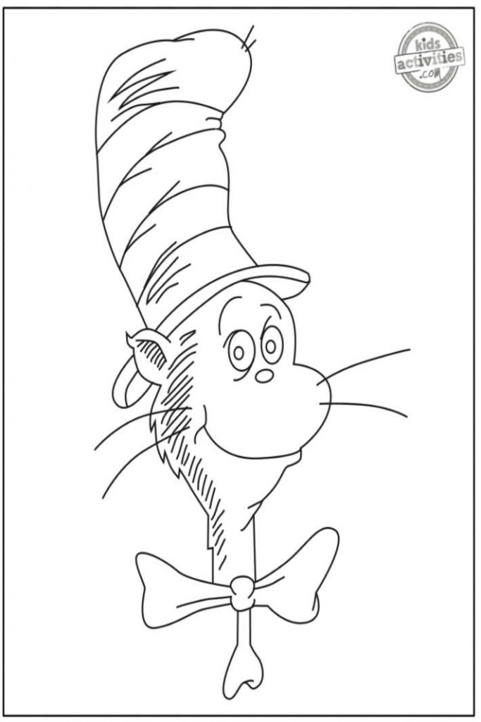 Fun free printable cat in the hat coloring pages kids activities blog