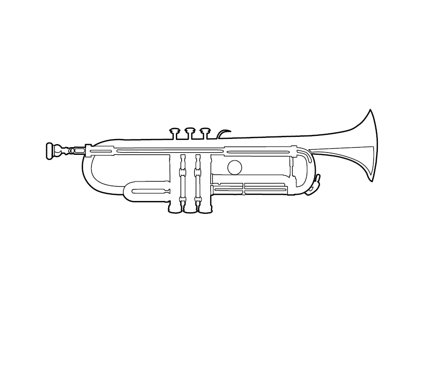 Trumpet colouring image free colouring book for children â monkey pen store