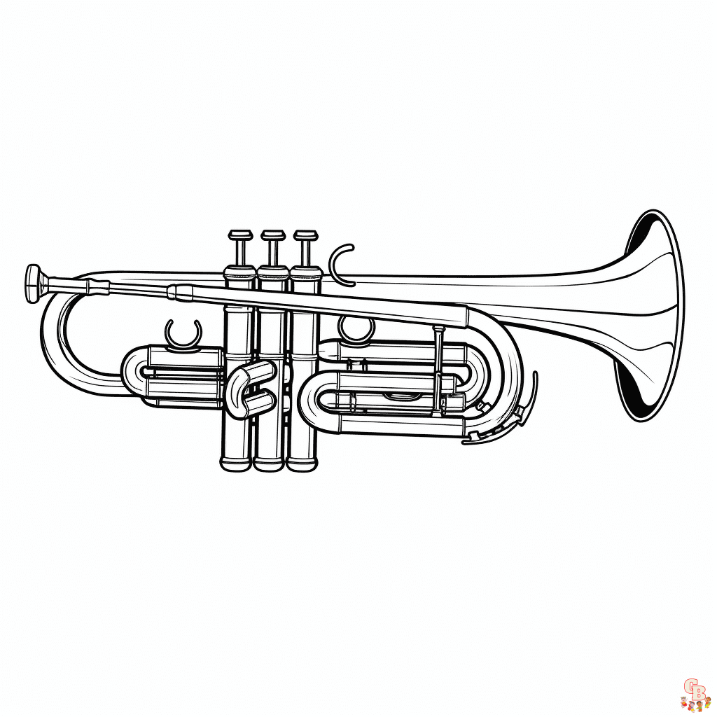 Printable trumpet coloring pages free for kids and adults