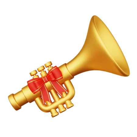 D christmas trumpet illustrations