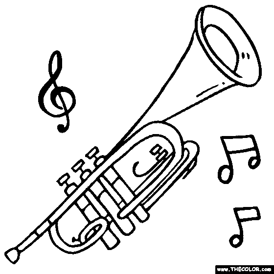 Trumpet online coloring page brass coloring music drawings online coloring pages coloring pages