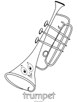 Brass musical instruments coloring pages