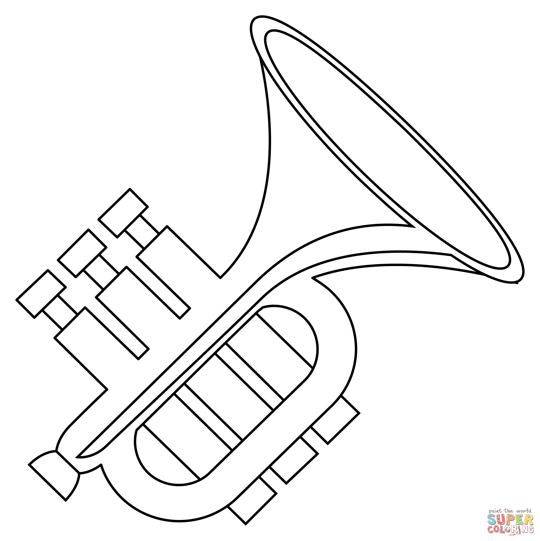 Trumpet coloring page free printable coloring pages