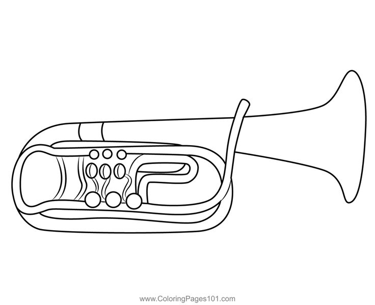 Old trumpet coloring page coloring pages coloring pages for kids color