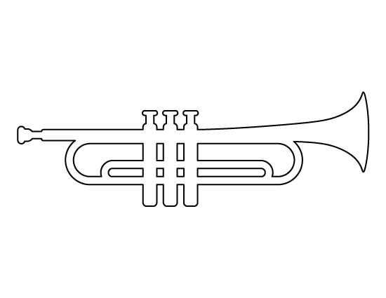 Printable trumpet template trumpet tattoo trumpet stencil patterns