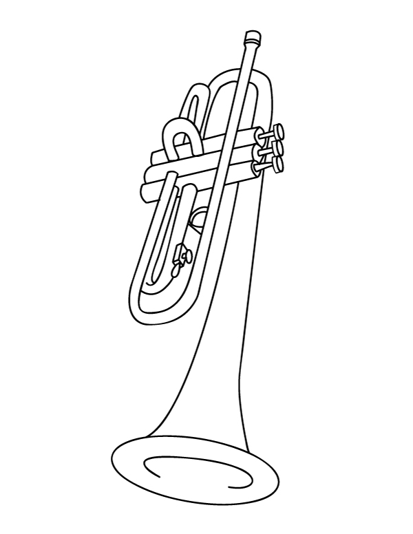 Printable trumpet coloring page