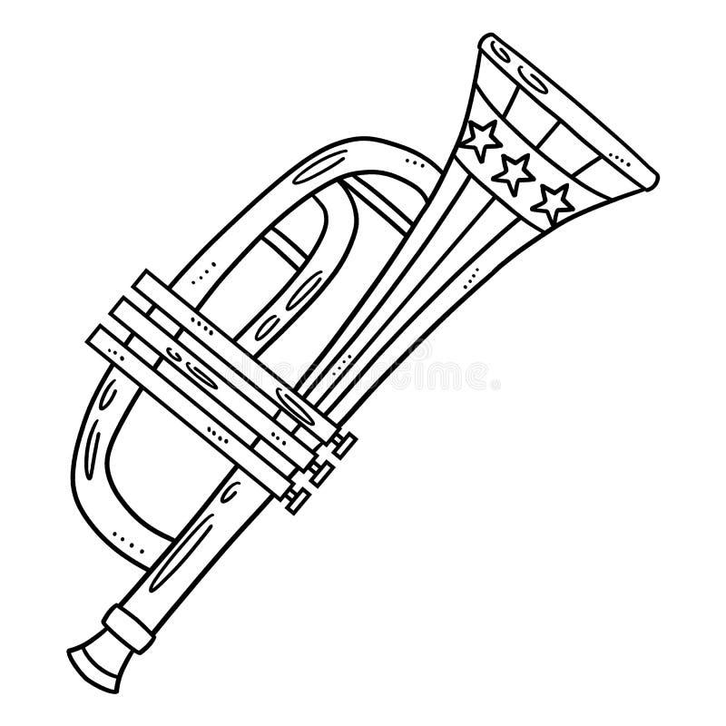 Trumpet coloring page stock illustrations â trumpet coloring page stock illustrations vectors clipart