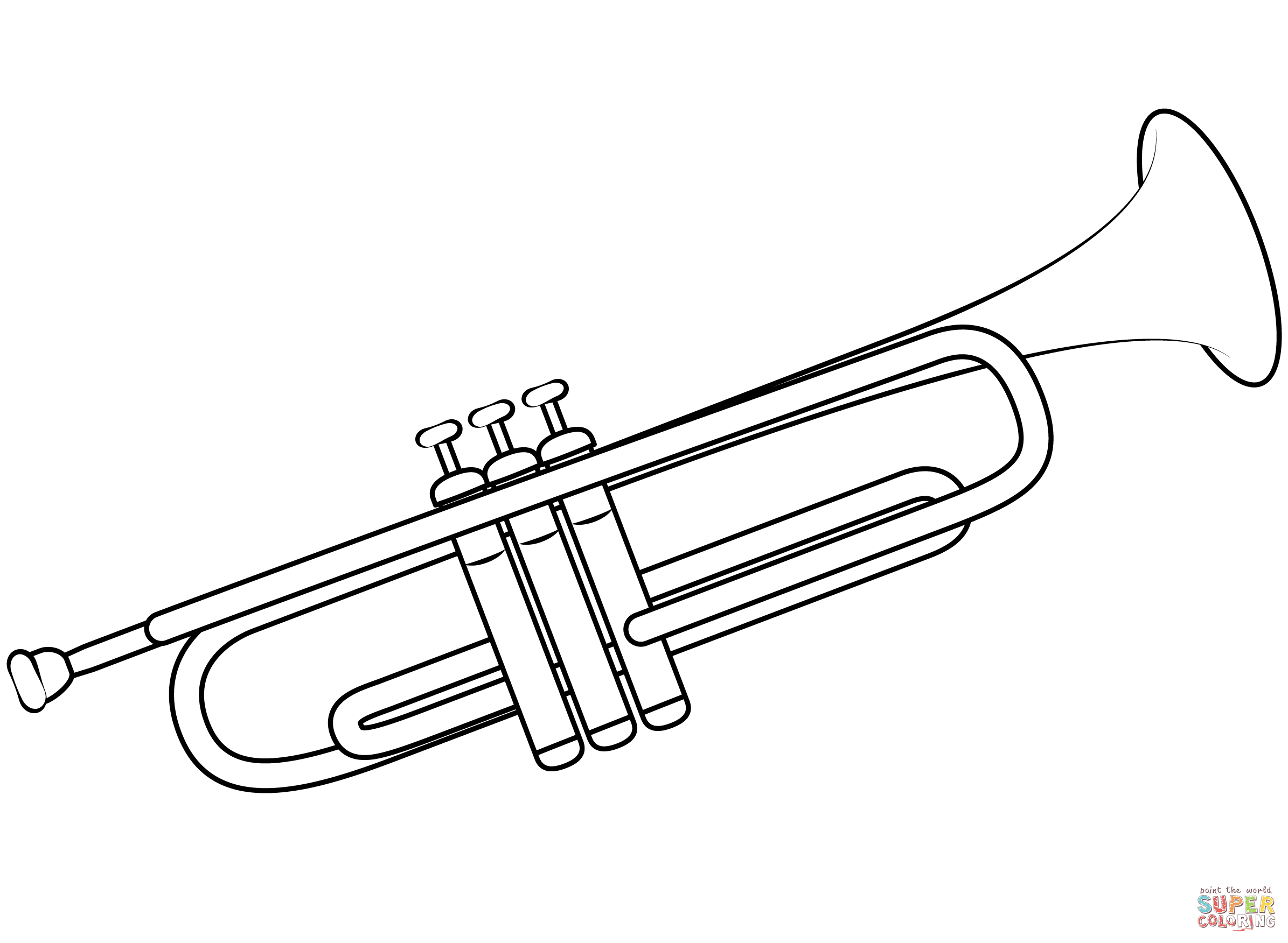 Trumpet coloring page free printable coloring pages