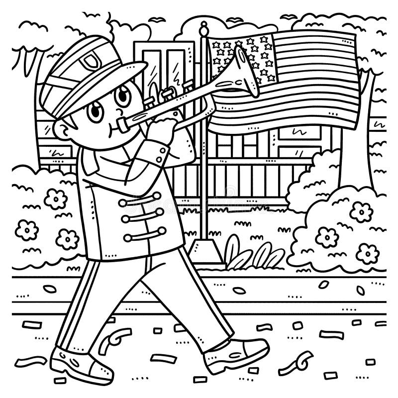 Trumpet coloring page stock illustrations â trumpet coloring page stock illustrations vectors clipart