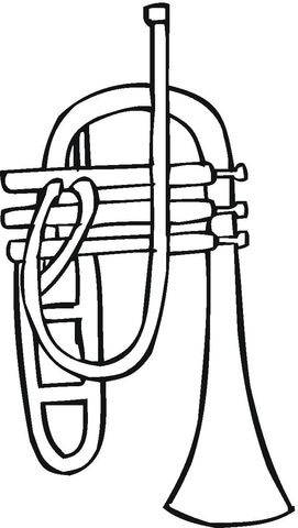 Trumpet coloring page free printable coloring pages