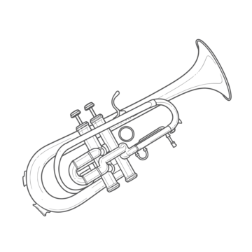 Trumpet outline vector art png images free download on