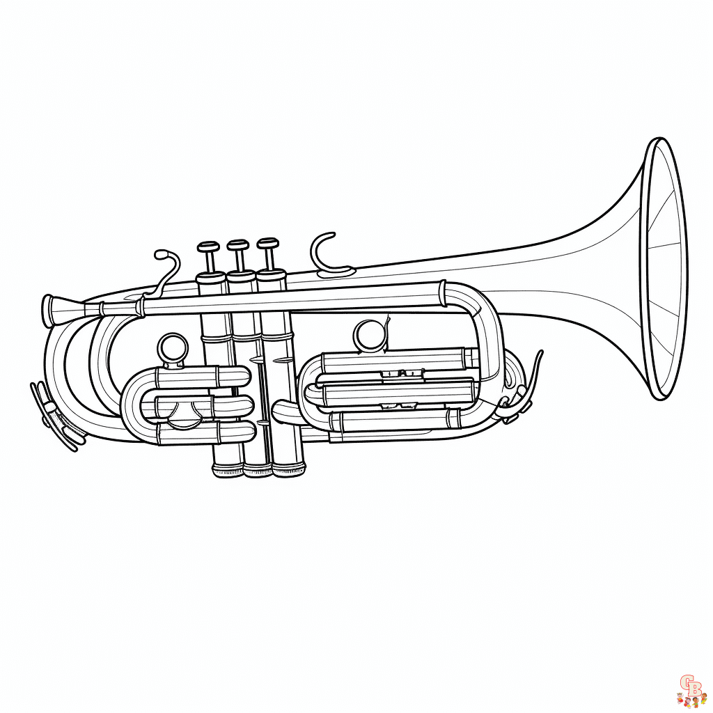 Printable trumpet coloring pages free for kids and adults