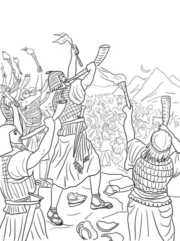 Gideons battle against the midianites coloring page free printable coloring pages sunday school coloring pages bible coloring pages bible story crafts