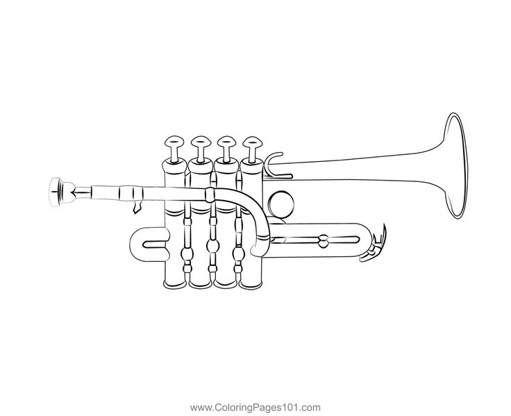 Piccolo trumpet coloring page piccolo trumpet coloring pages piccolo