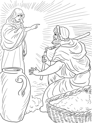 Gods angel called gideon coloring page free printable coloring pages