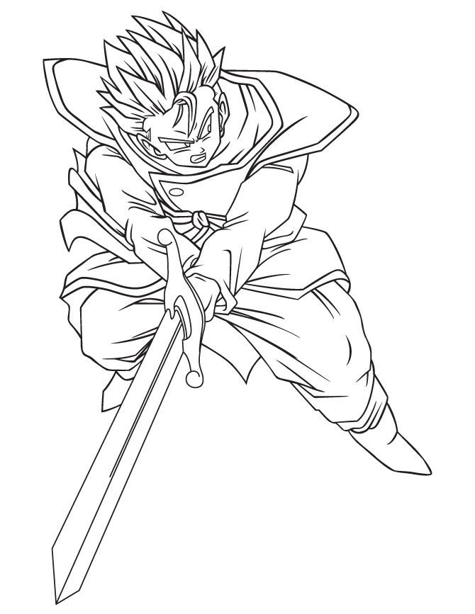 Dragon ball z trunks character coloring page hm coloring pages dragon ball image coloring pages dragon ball