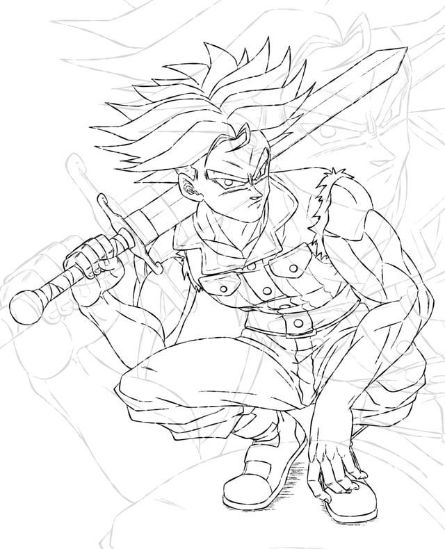 Future trunks ssj rage work in progress mission drawing rdragonballsuper