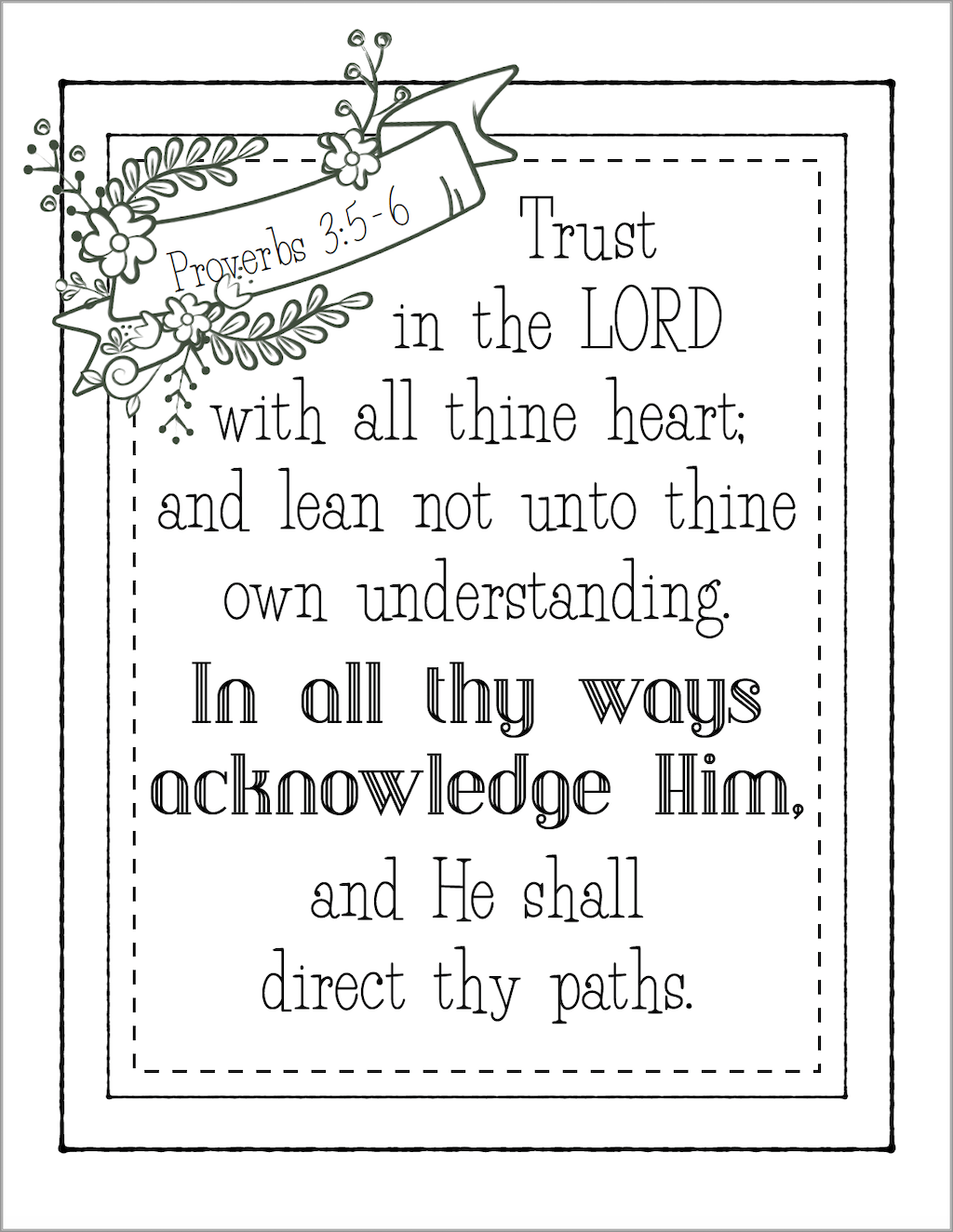 Trust in the lord coloring page
