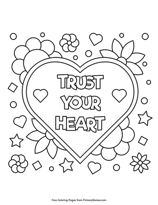 Trust your heart coloring page â free printable pdf from