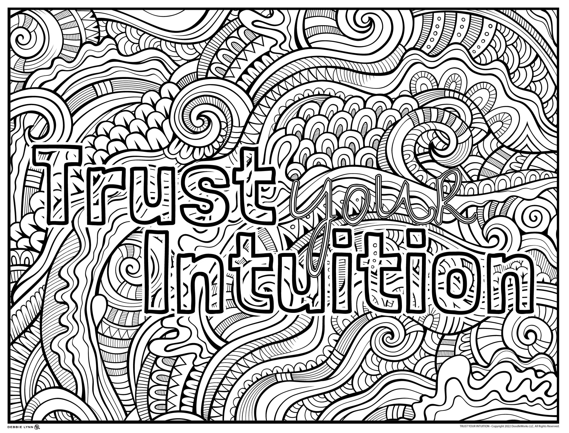 Trust your intuition personalized giant coloring poster x â debbie lynn