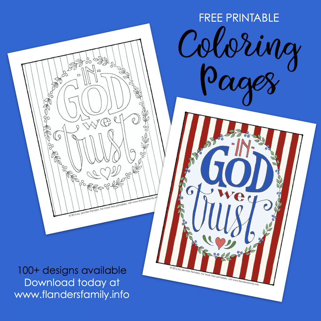 In god we trust coloring page