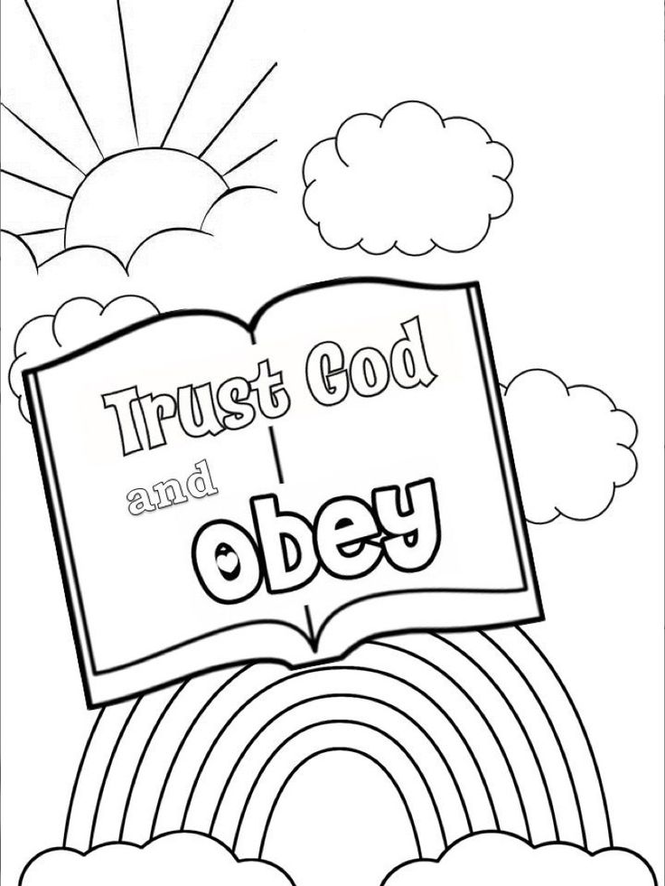 Trust and obey coloring page sunday school coloring pages sunday school coloring sheets school coloring pages