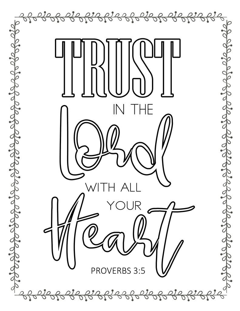 Trust in the lord coloring sheet pdf