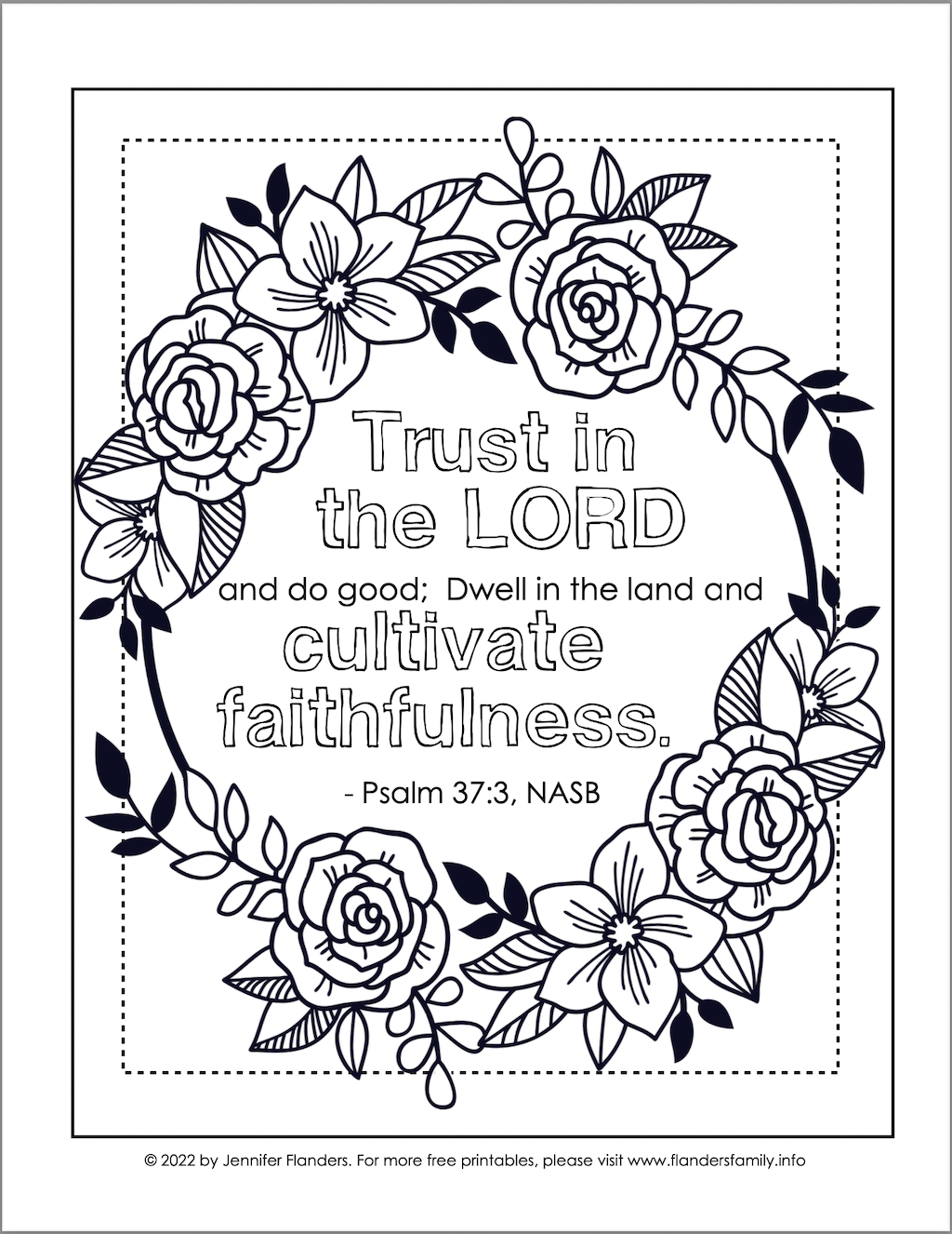 Cultivate faithfulness coloring page