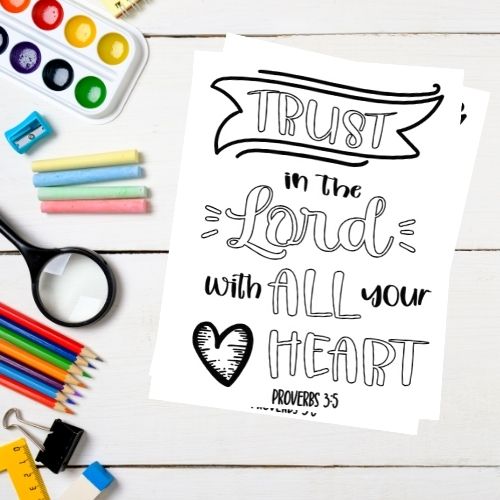 Trust in the lord bible coloring page