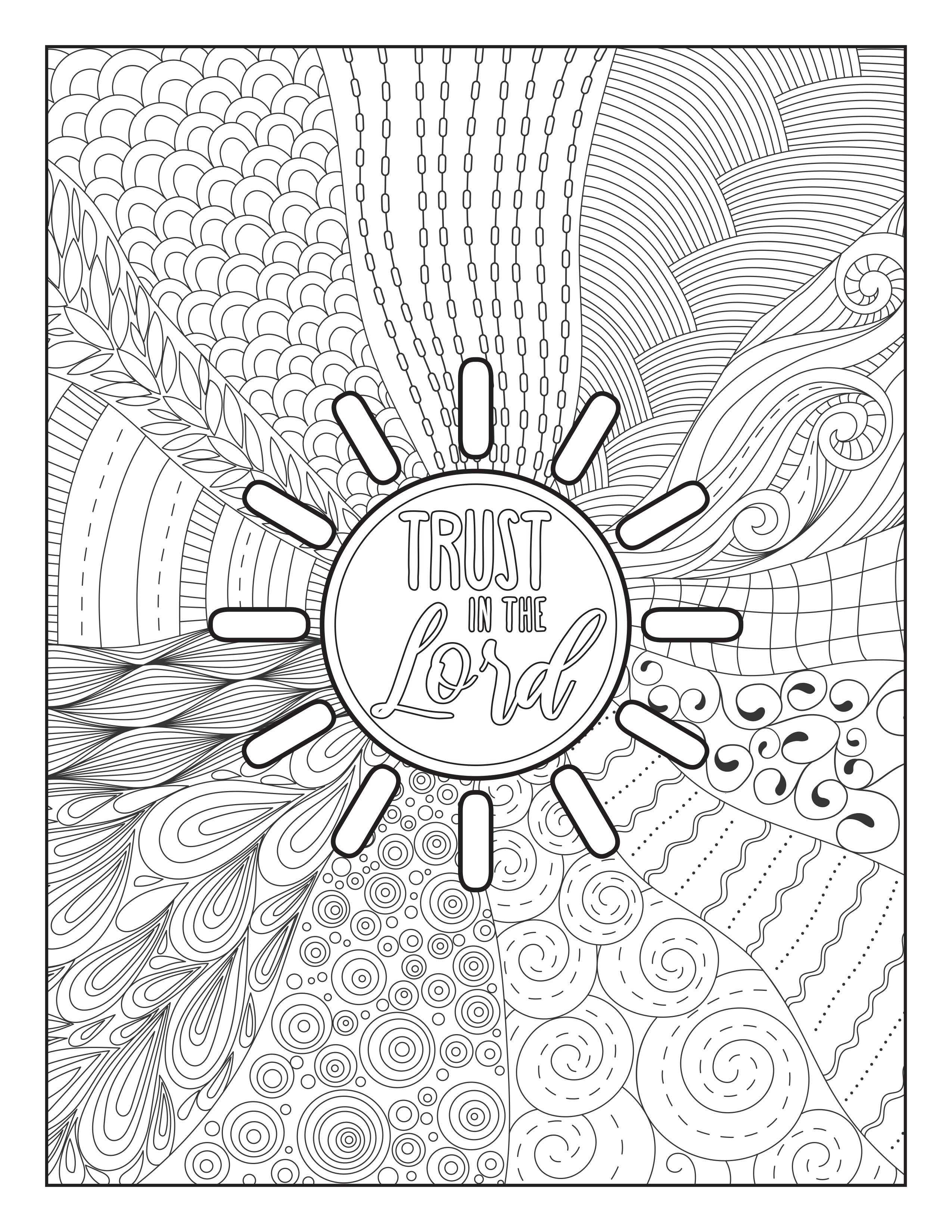 Trust in the lord coloring page