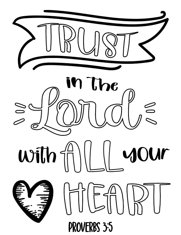 Trust in the lord bible coloring page