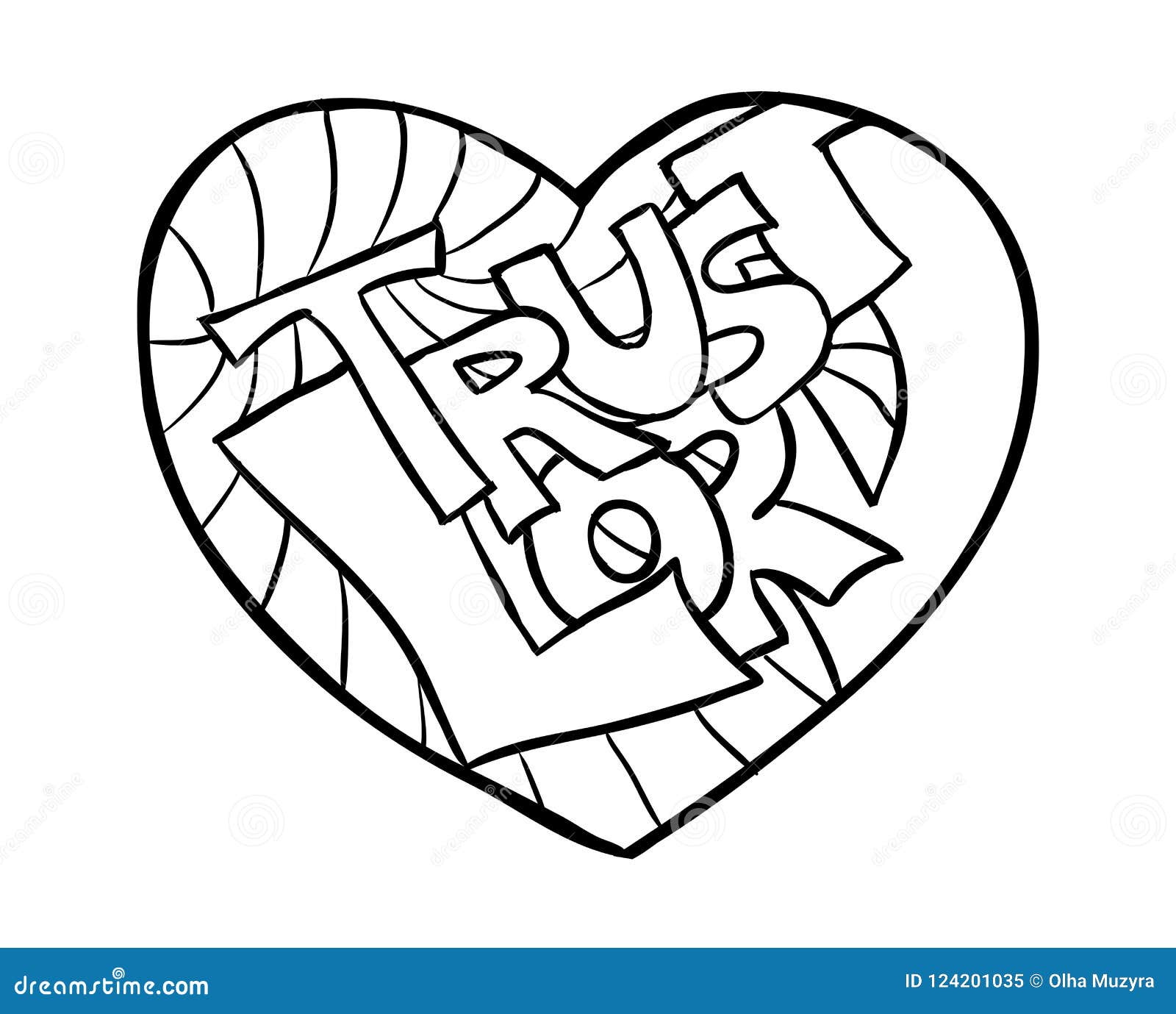 Lettering in heart trust lord stock vector