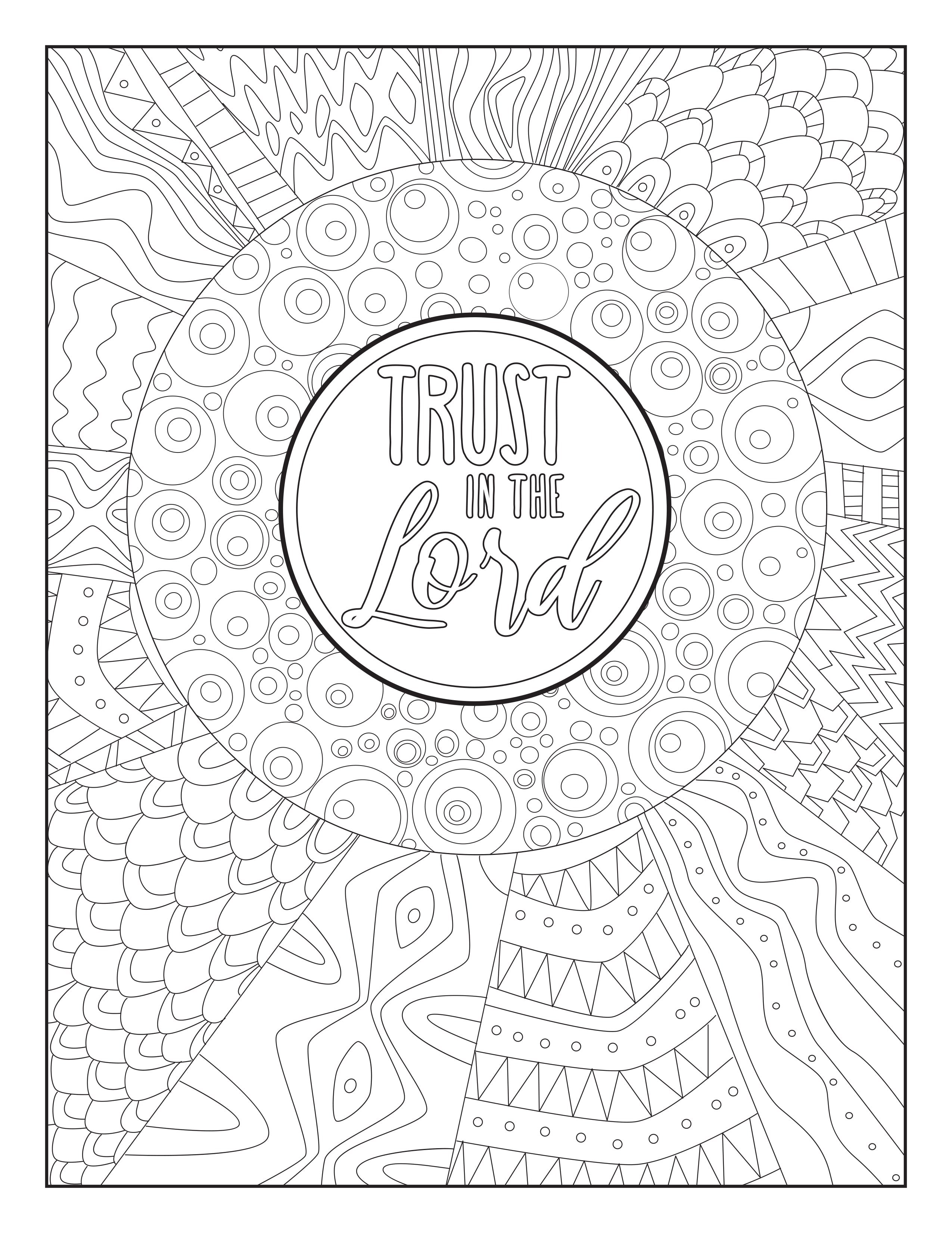 Trust in the lord coloring page