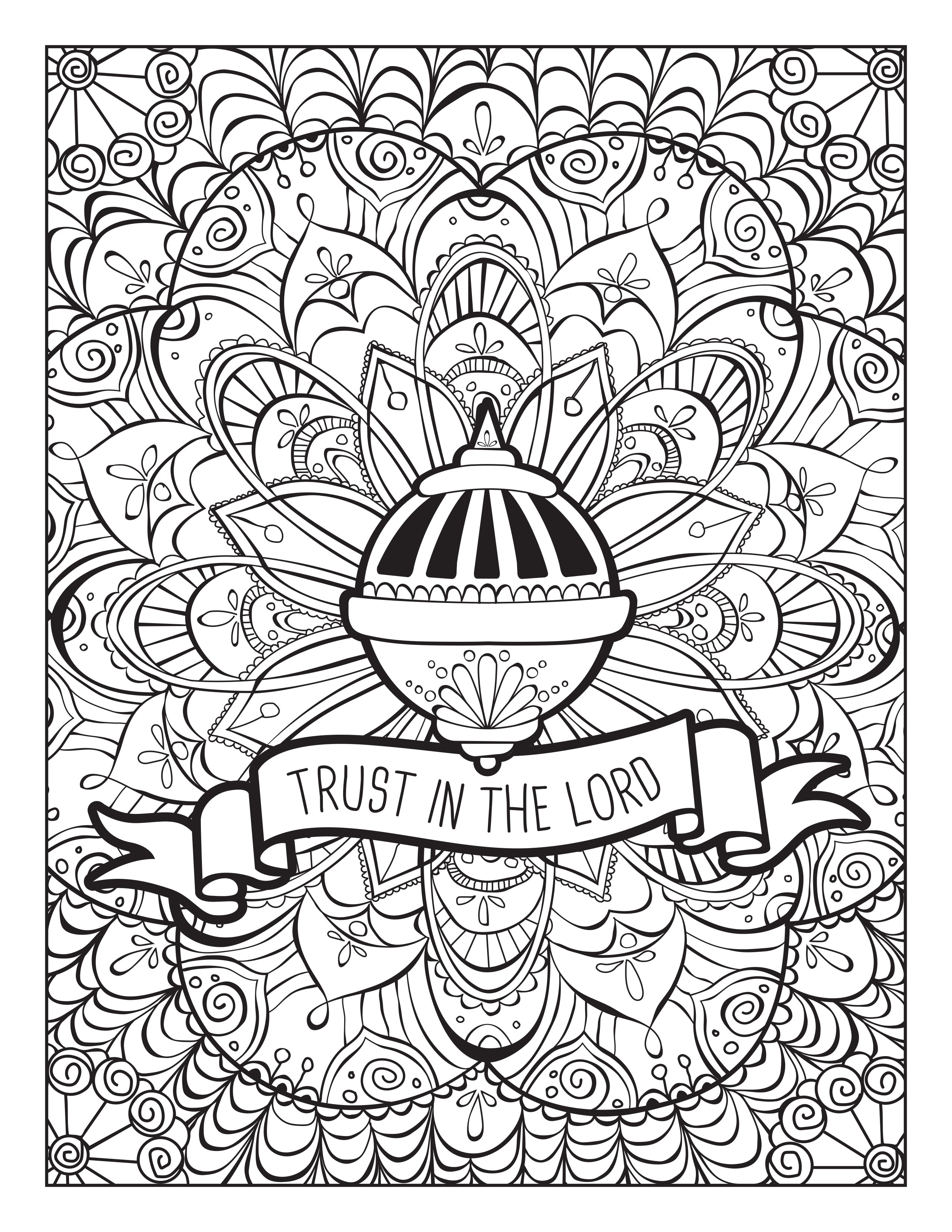 Trust in the lord coloring page