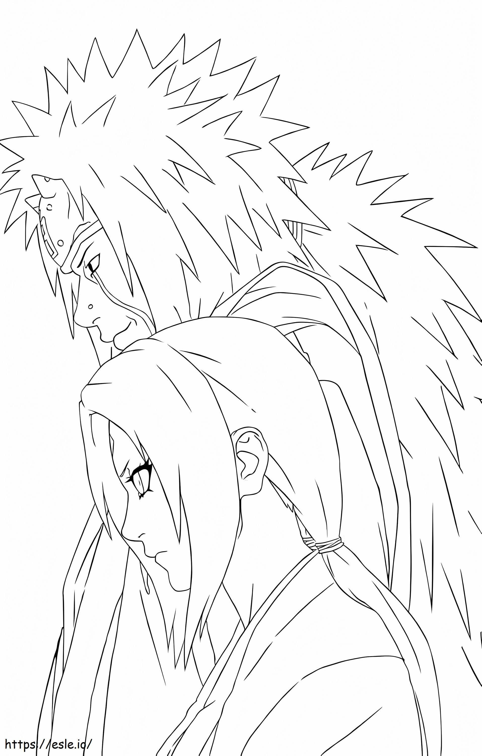 Jiraiya and tsunade coloring page