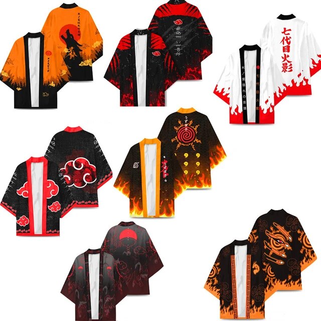 New anime konoha hokage tsunade kimono cosplay costumes haori cloak cardigan jacket adult kids coat bathrobe pajamas yukata