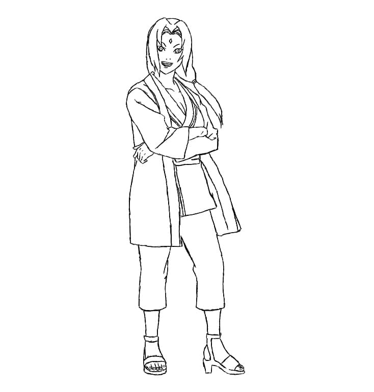 Tsunade hokage coloring page