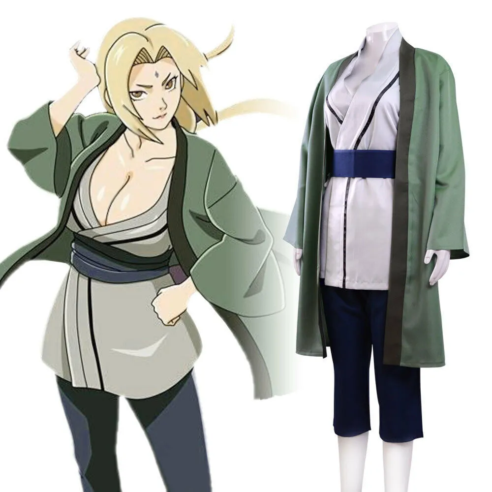 Anime naruto shippuden hokage tsunade cosplay costume full set halloween outfits